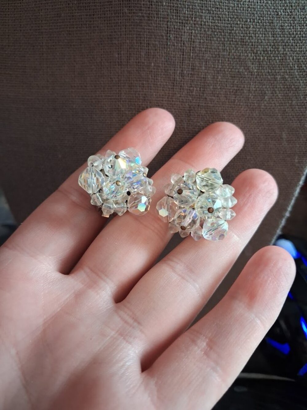 Sparkly clip on earrings